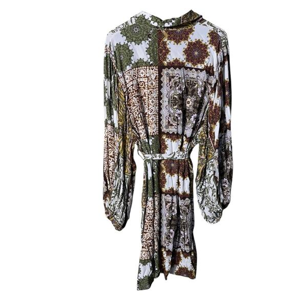 Talisman Paisley Long Sleeve Button Front Dress Size Large - Picture 5 of 8
